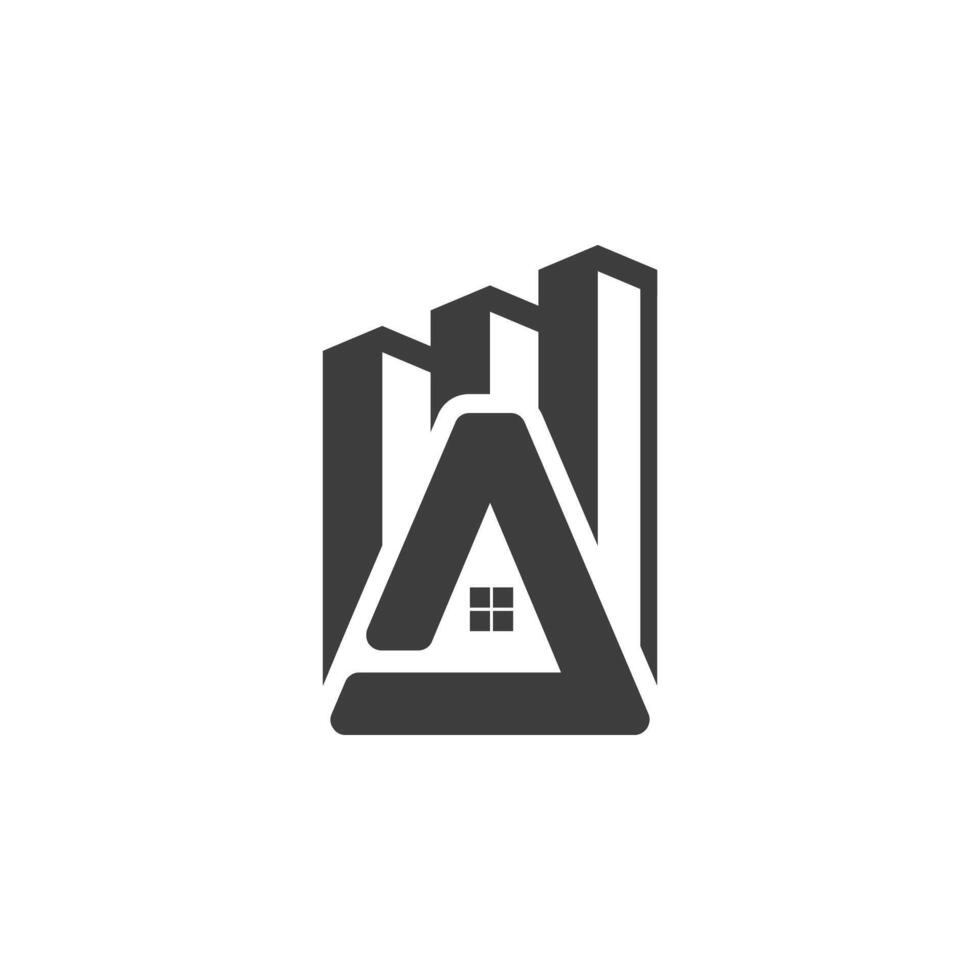 Letter A with building logo vector