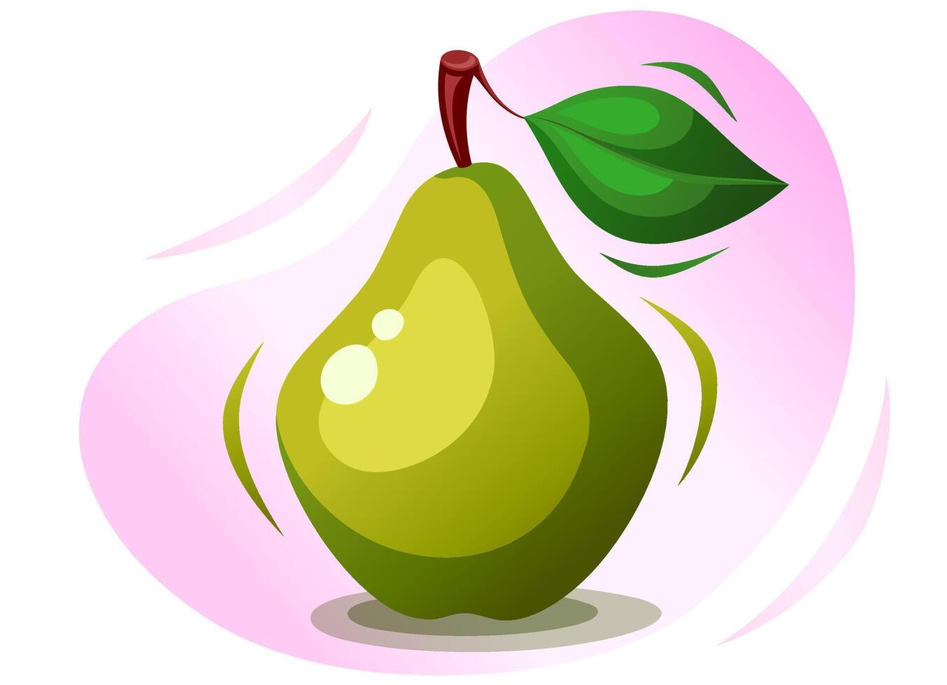 Appetizing Hand drawn Pear for surface, stickers, package of juice, fruit puree, soda, smoothie. Doodle icon for fruit market. vector