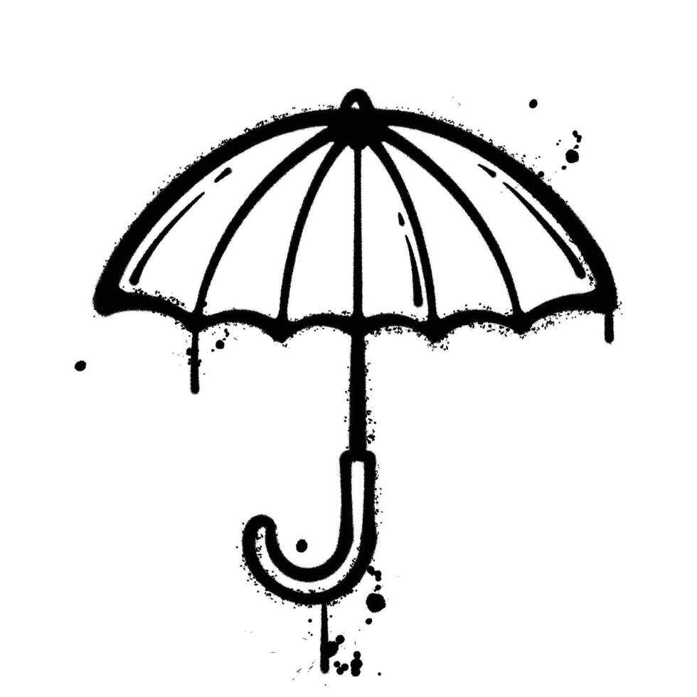 graffiti spray Umbrella isolated on white background vector
