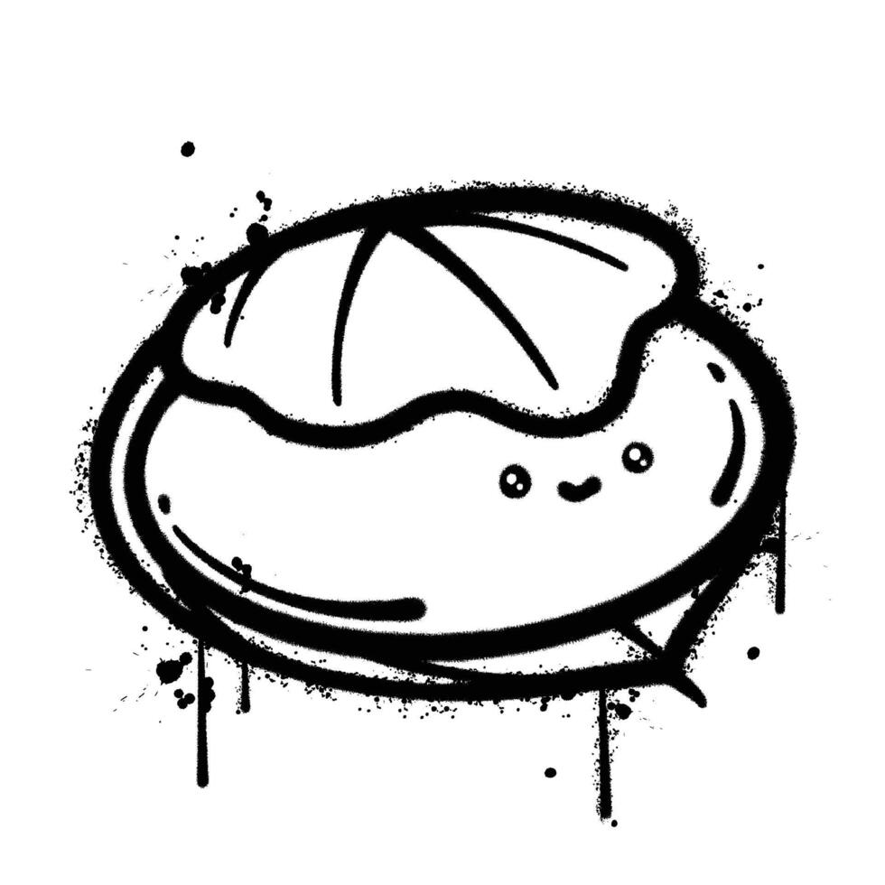 graffiti spray mochi isolated on white background vector