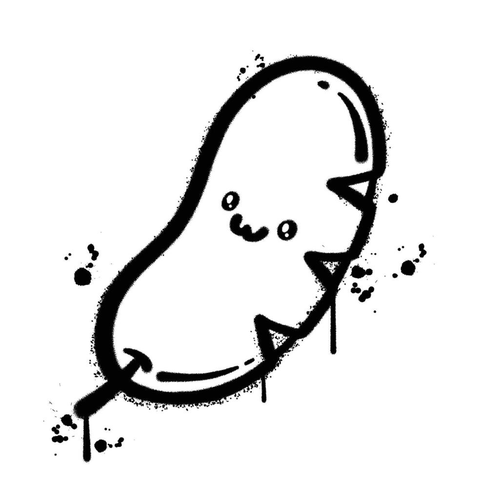graffiti spray sausage isolated on white background vector