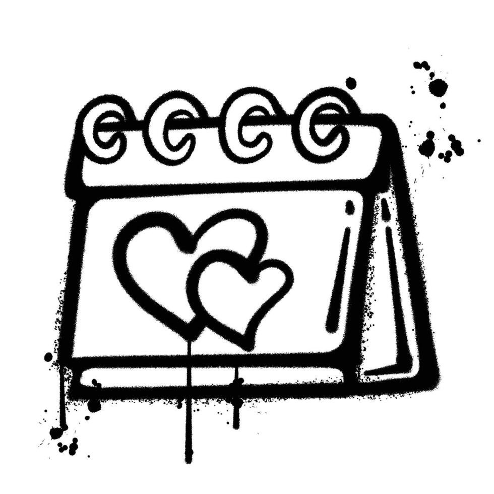 graffiti spray valentine day isolated on white background vector