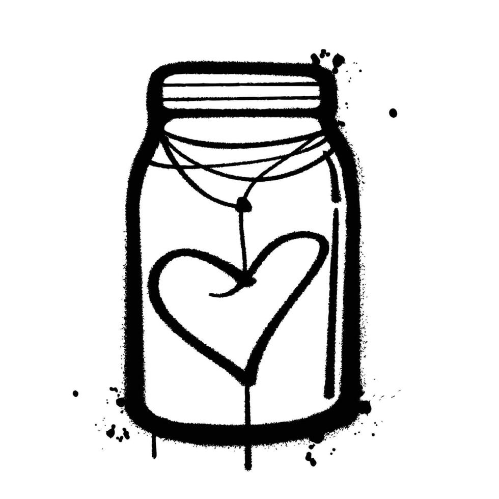 Graffiti spray love letter in a bottle isolated on white background vector