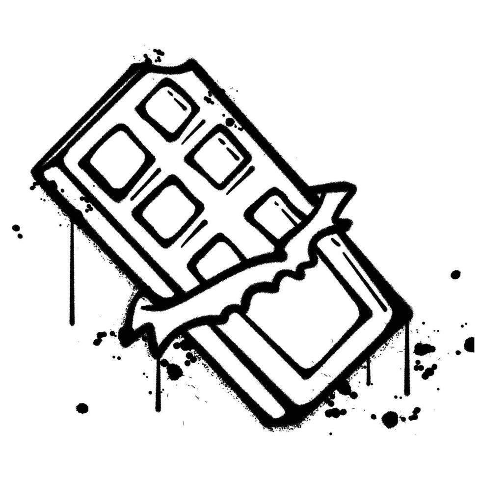 graffiti spray chocolate isolated on white background vector