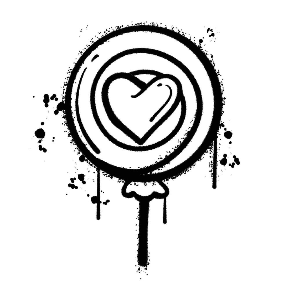 graffiti spray lollipop isolated on white background vector