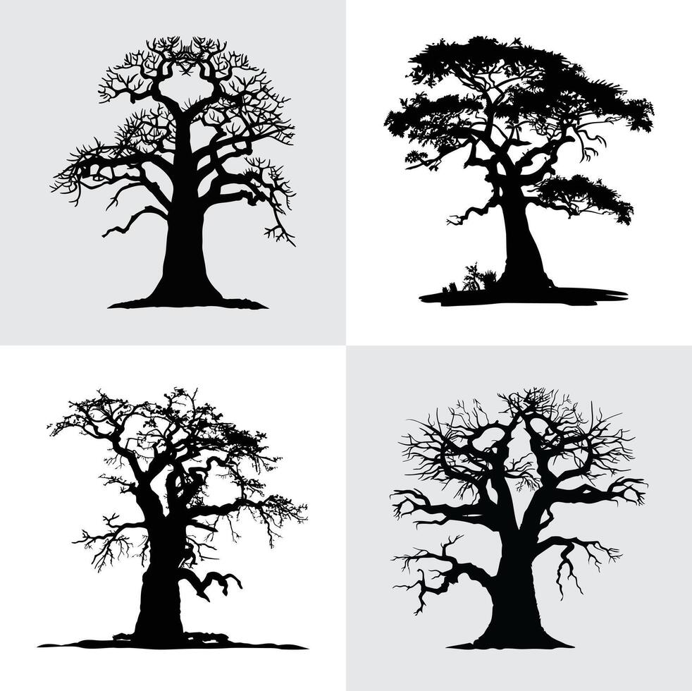 dry tree illustration design on white background vector