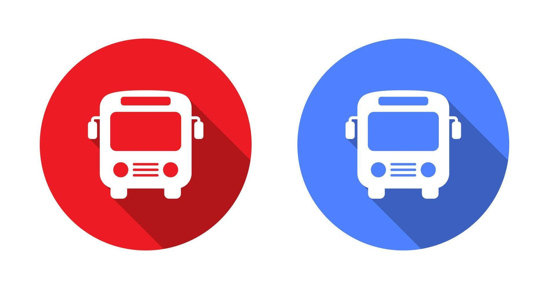 Bus stop icon with long shadow. Public transport sign symbol vector