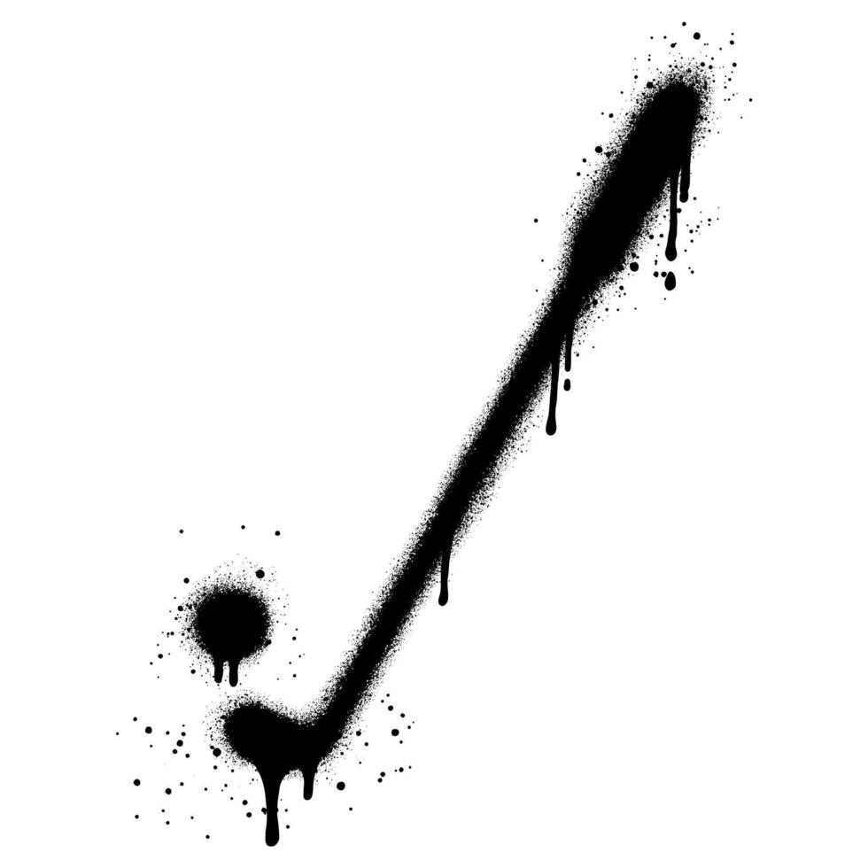 Graffiti Spray Painted golf stick icon isolated on white background. vector