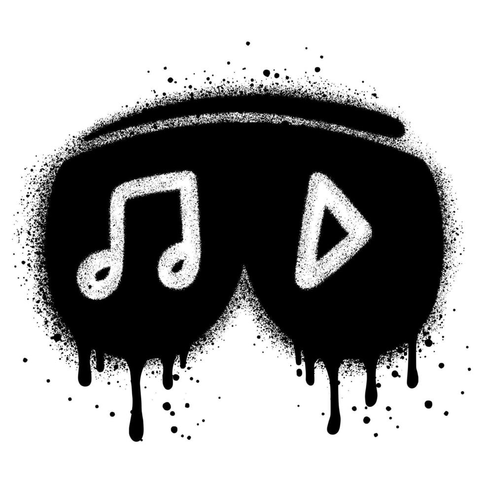 Spray Painted Graffiti Tone icon Word Sprayed isolated with a white background. graffiti Note music icon with over spray in black over white. vector