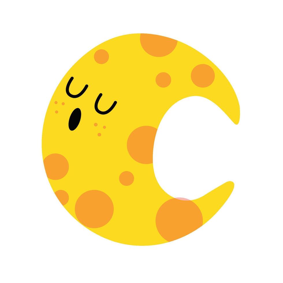 Funny Galaxy Character Set Moon vector