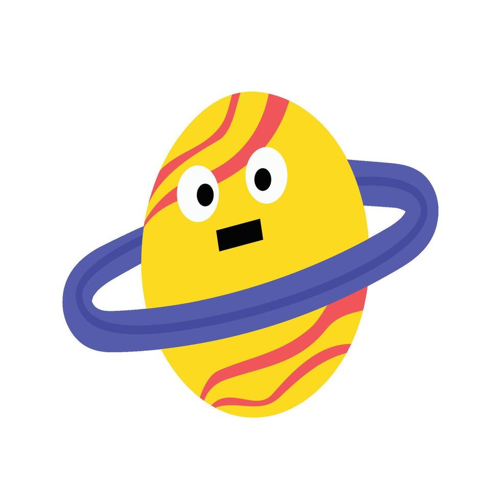 Funny Galaxy Character Set Saturn vector
