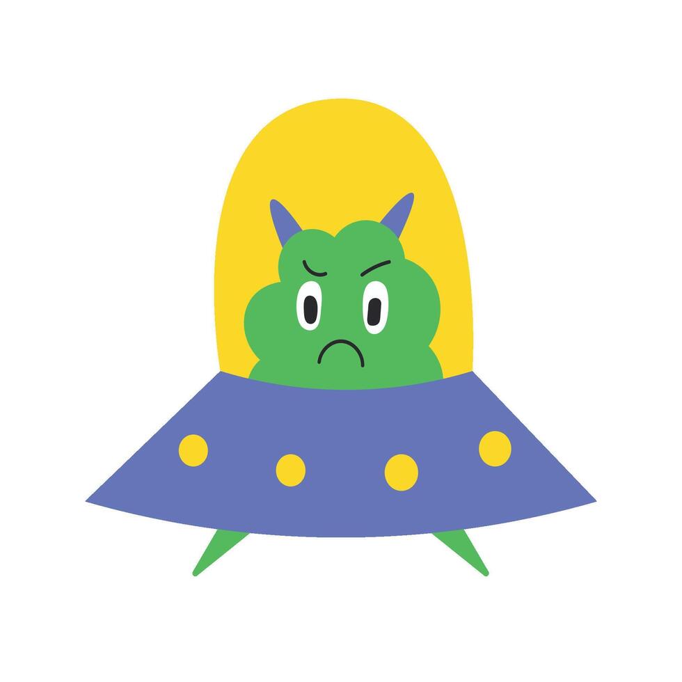 Cute Space Set UFO vector