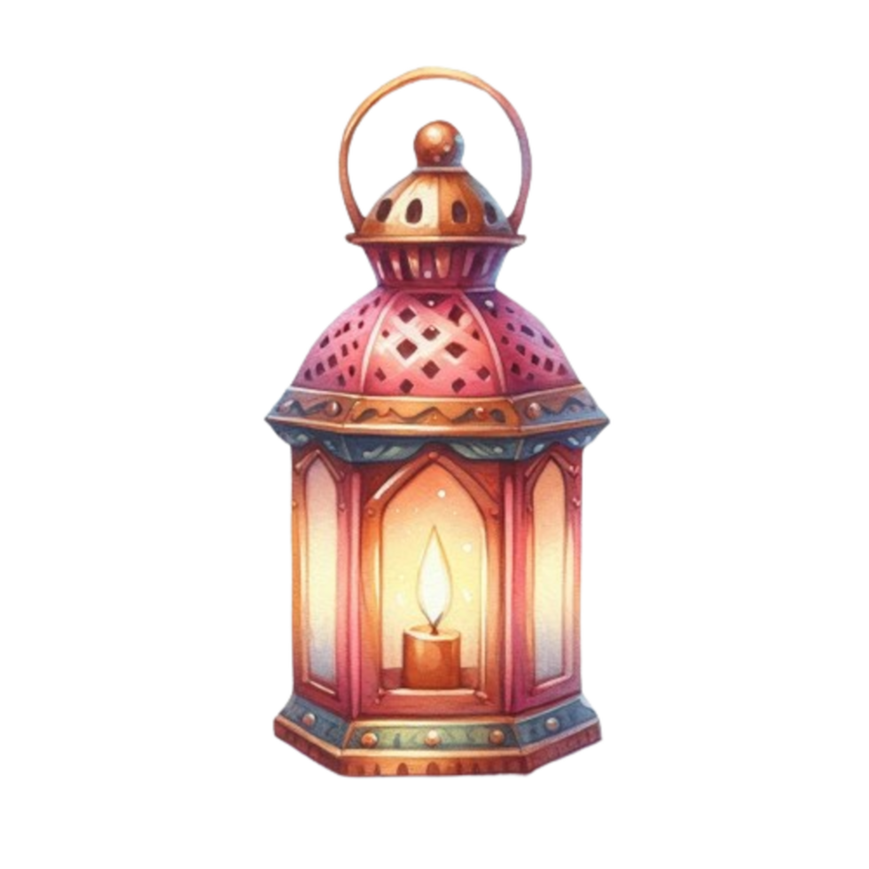 Islamic ramadan kareem lantern on transparent background png
