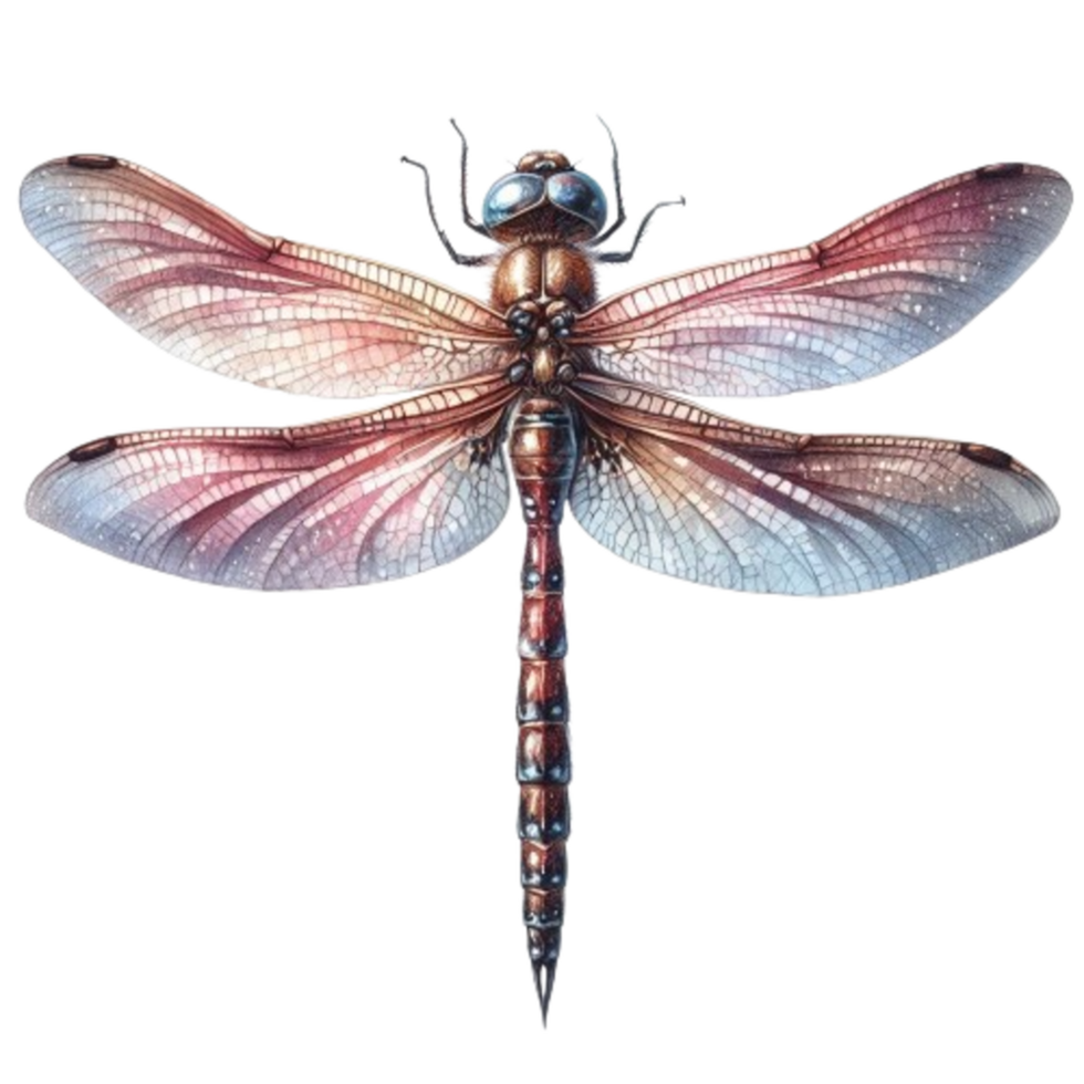 A drawing of a dragonfly with a picture of a dragonfly on it png