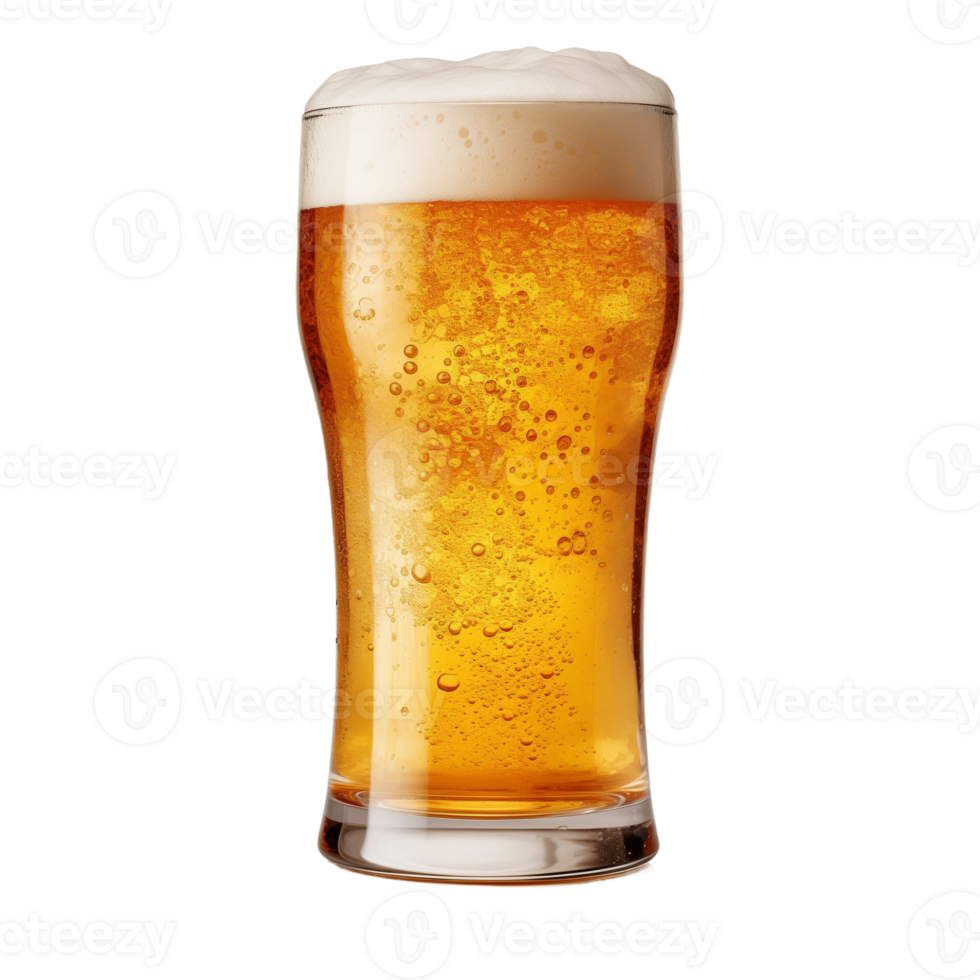 Pint of Beer in Glass on Isolated Transparent Background png