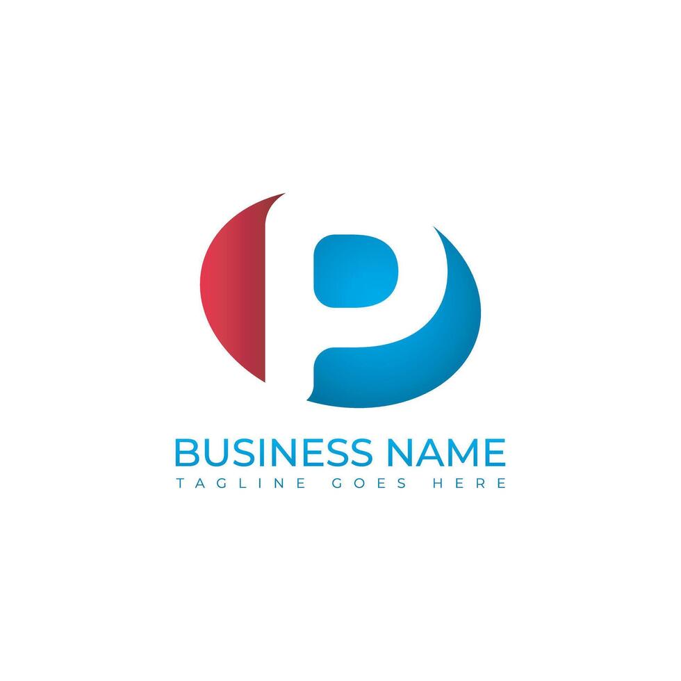 Negative space elips logo letter P vector