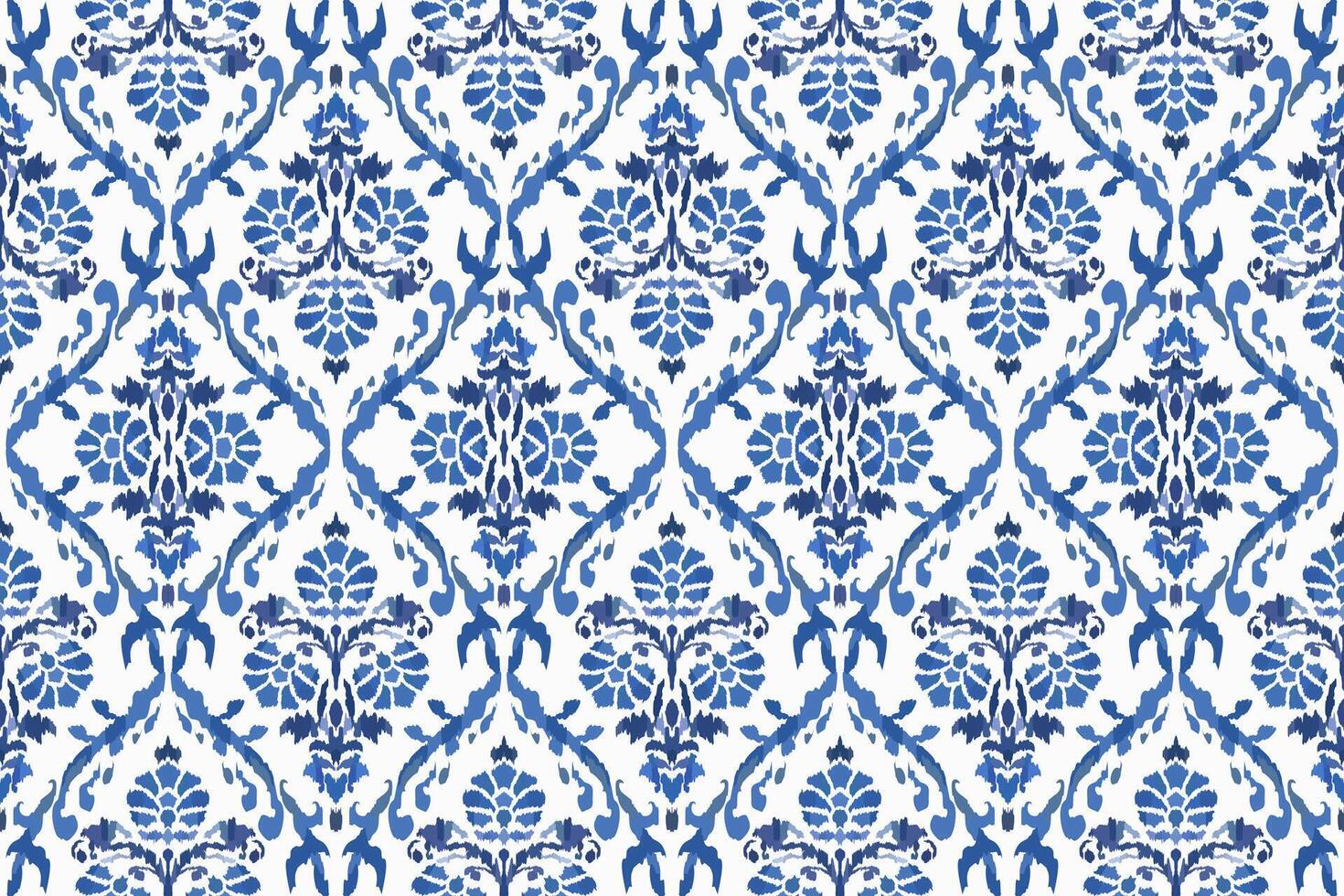 Ikat tribal Indian seamless pattern. Ethnic Aztec fabric carpet mandala ornament native boho chevron textile.Geometric African American oriental traditional illustrations. Embroidery style. vector