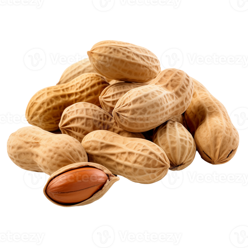 Whole and Shelled Peanuts Isolated on Transparent Background. Concept of Nutritious Snacks and Healthy Eating. png