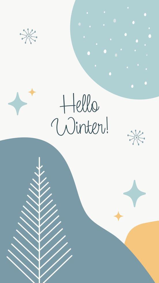 Abstract minimalistic illustration Hello Winger in Scandinavian style vector