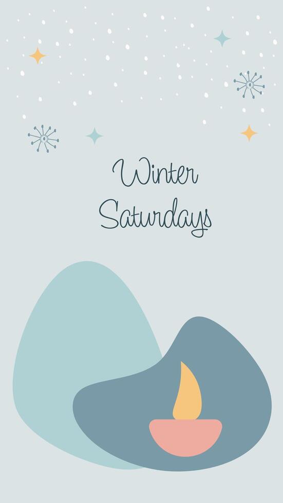 Abstract minimalistic illustration Winter Saturdays in Scandinavian style vector