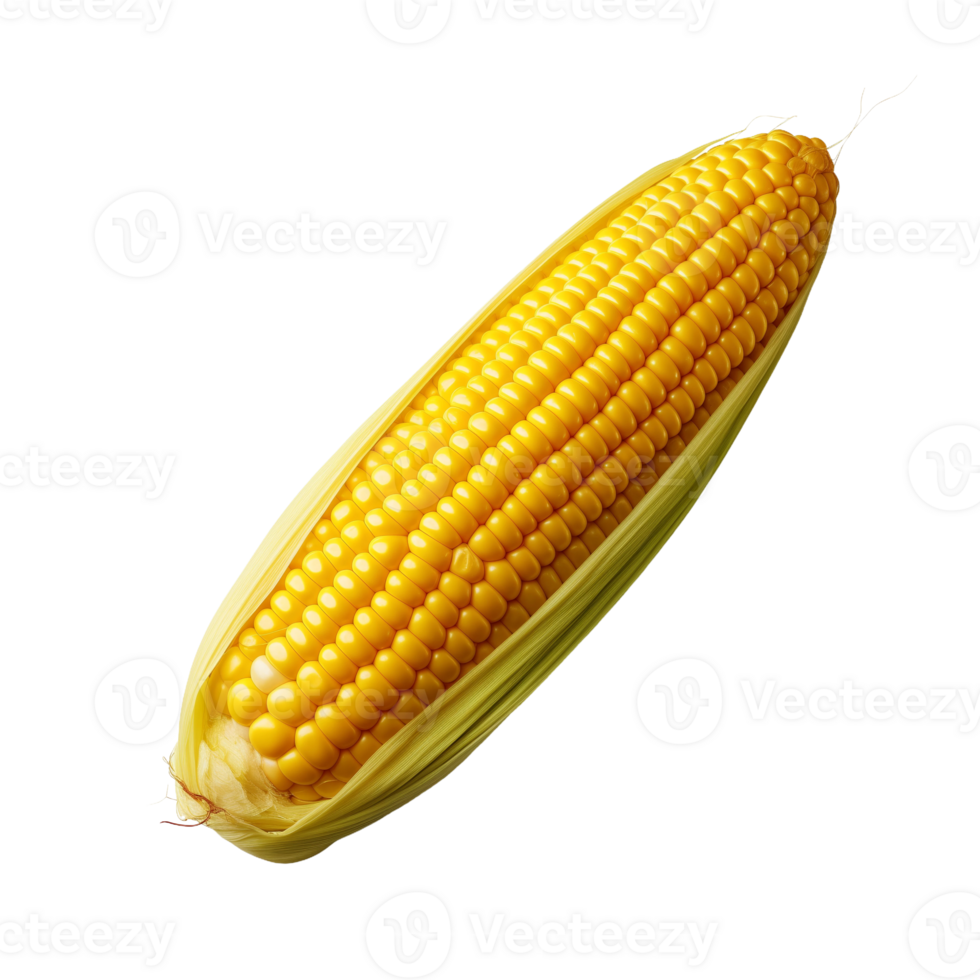 Ear of Corn with Husk on Isolated Transparent Background png