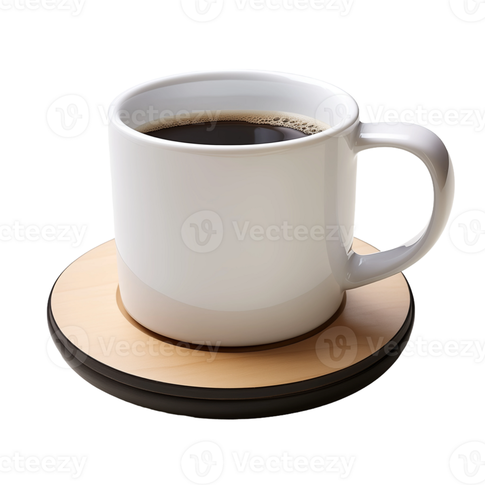 White Coffee Mug with Saucer on Isolated Transparent Background png