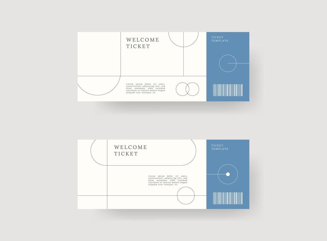 Event ticket template set. template illustration. vector