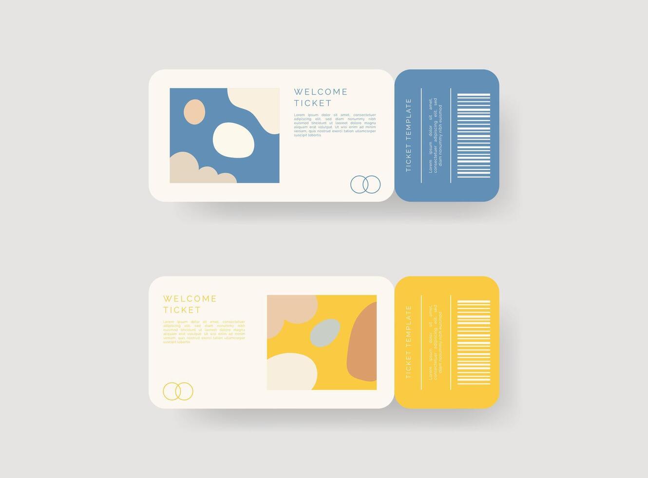 Event ticket template set. Ticket mockup. template illustration. vector