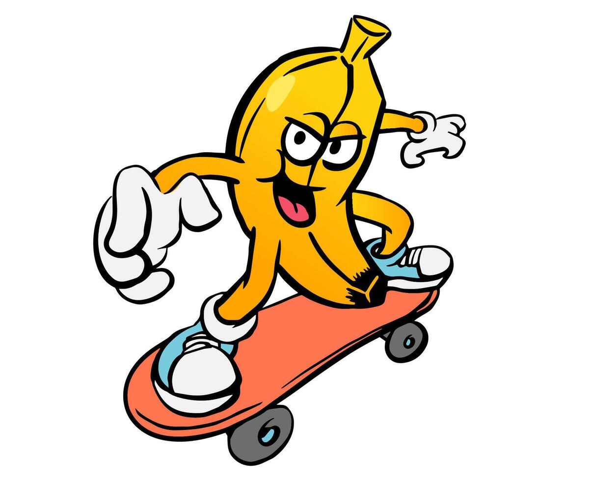 Banana fruit mascot illustration vector