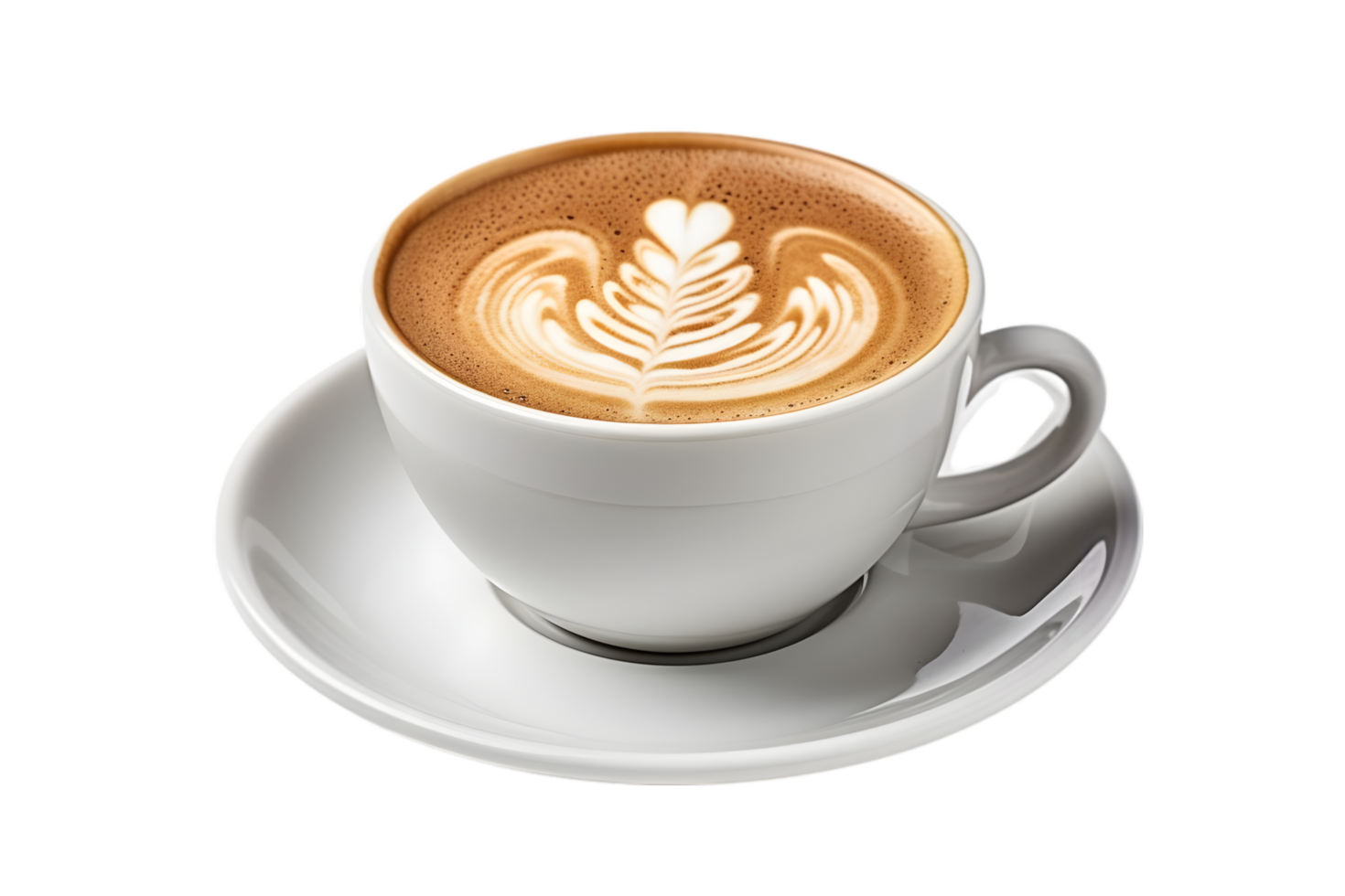Cup of coffee and coffee beans on transparent background png