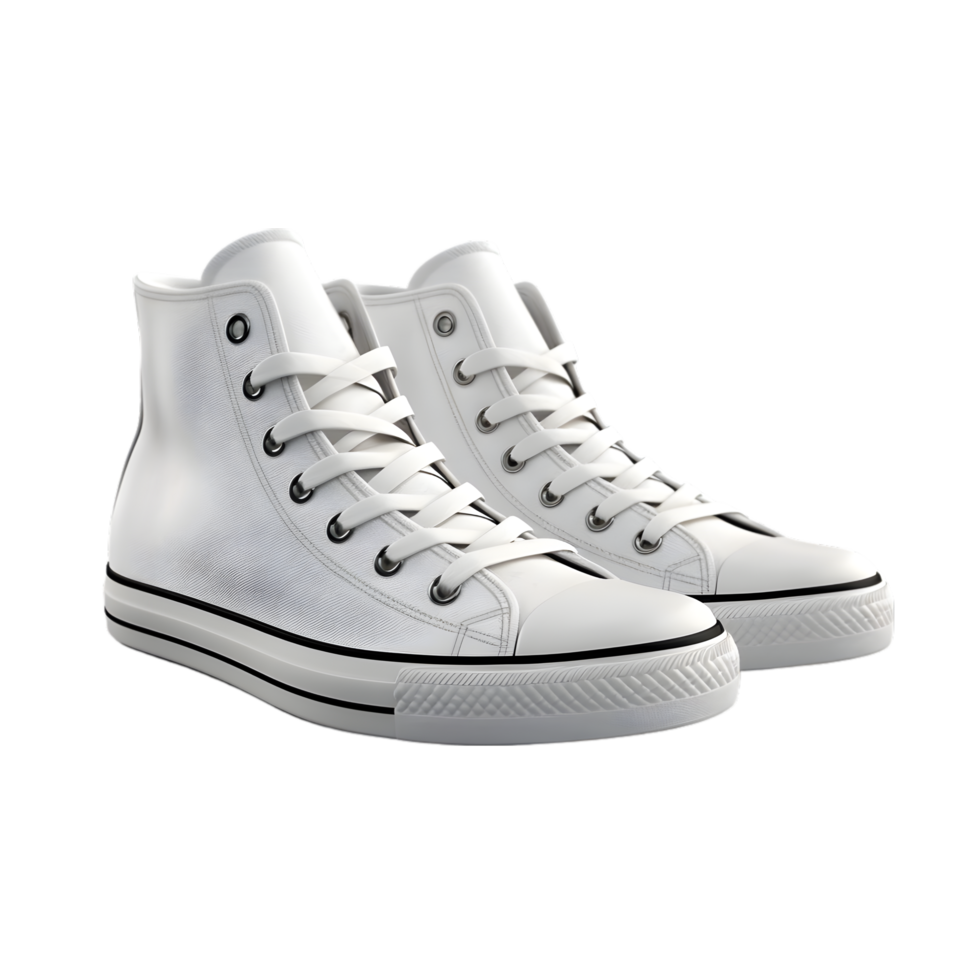 White sneakers on transparent background png