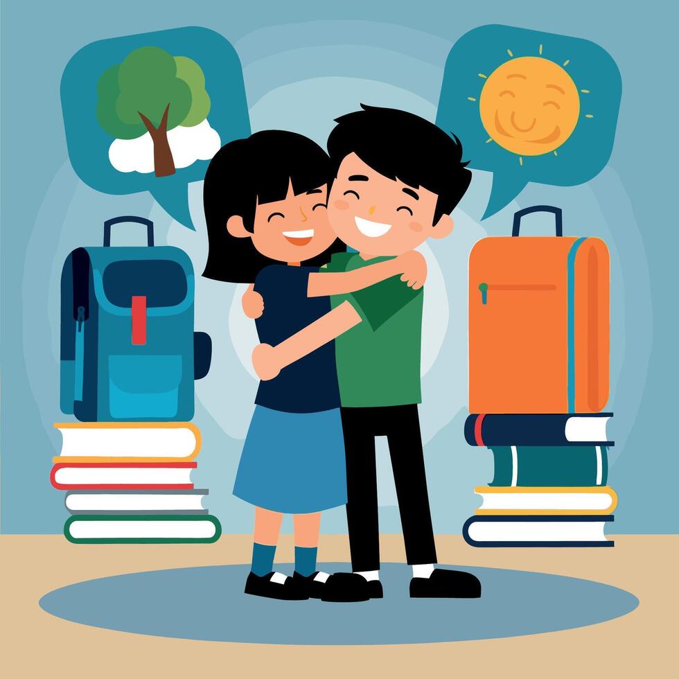 Back to school with friendship day vector