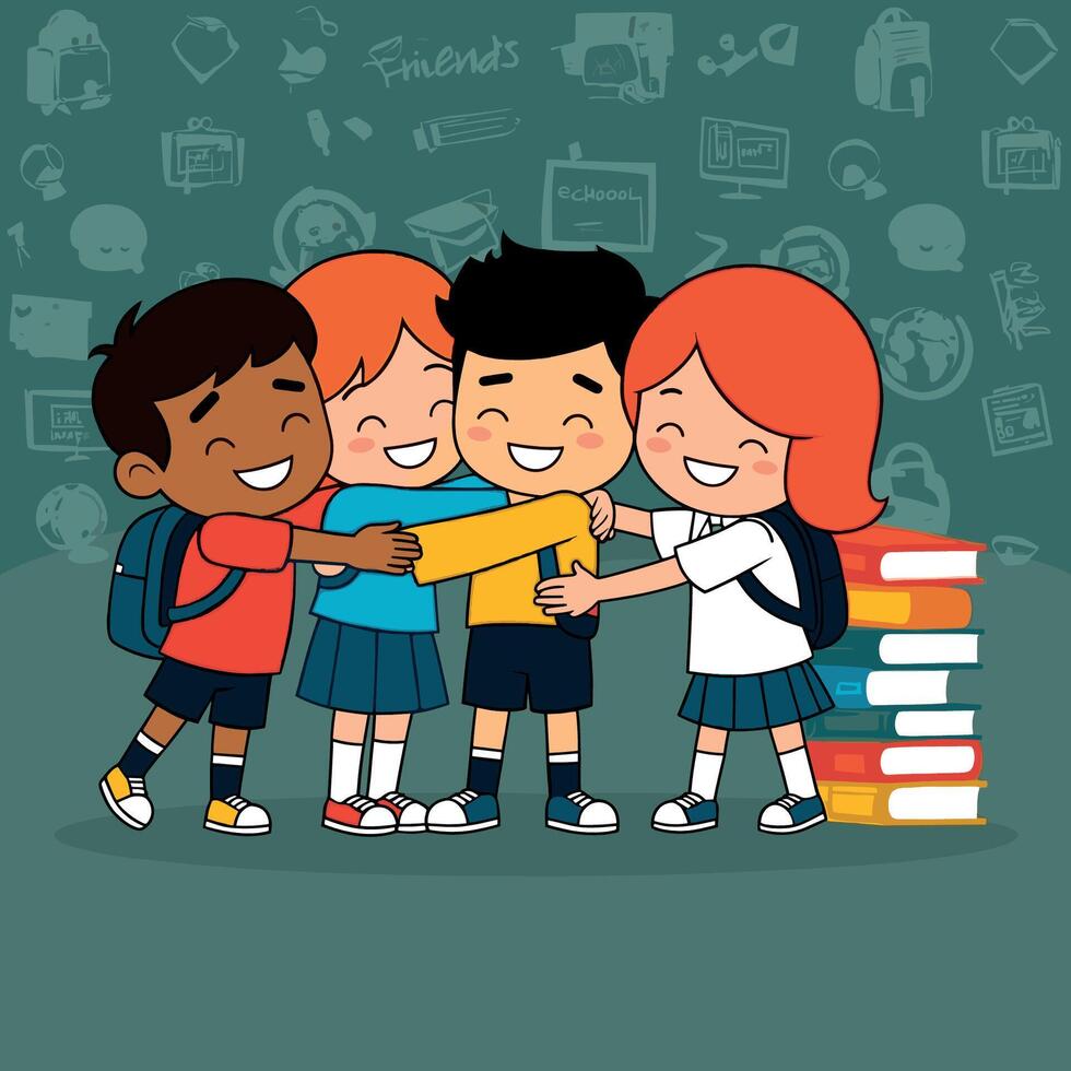 Back to school with friendship day vector