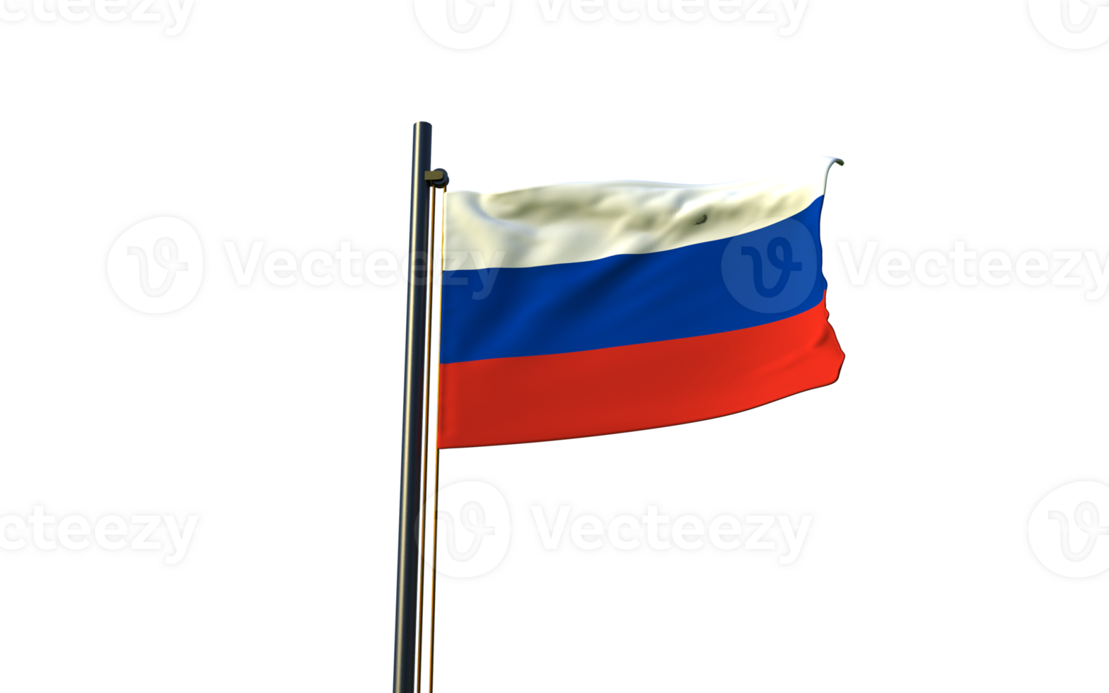 russian flag on a pole with a transparent background png