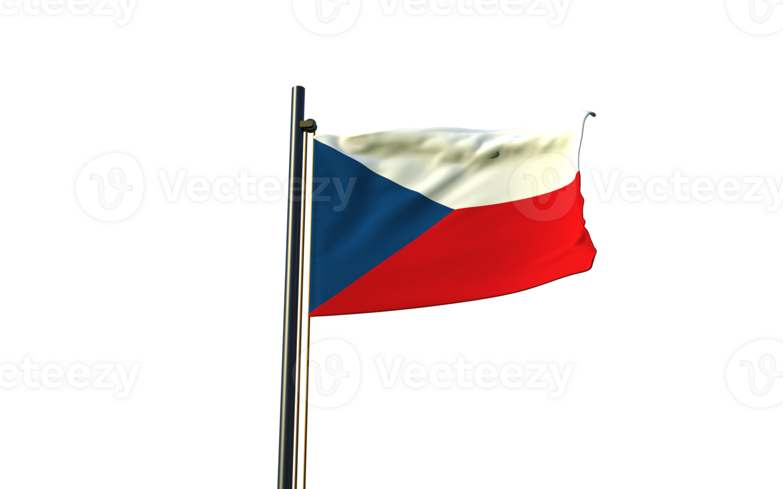 the czech flag is flying on a pole png