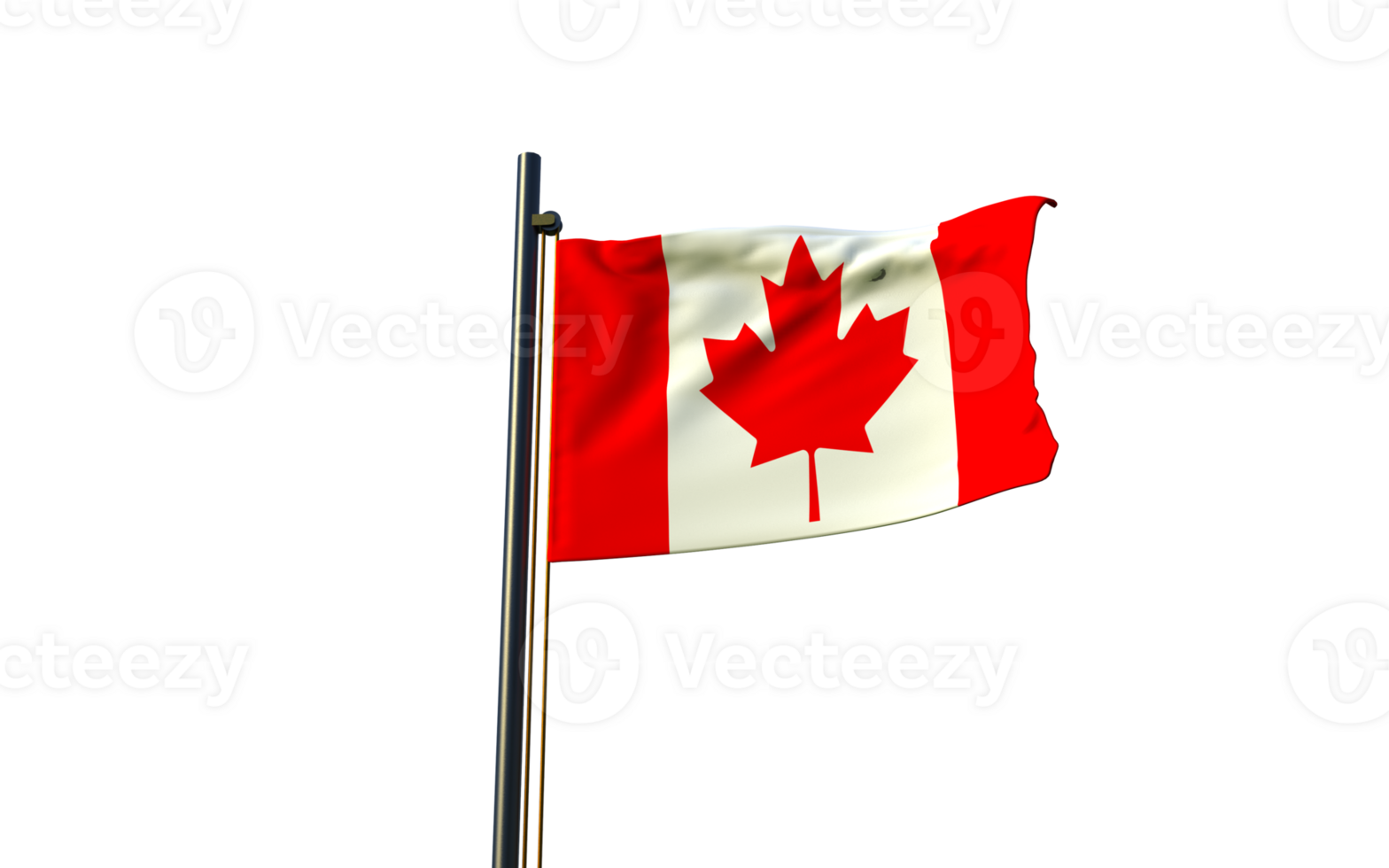 canada flag on a pole with a transparent background png