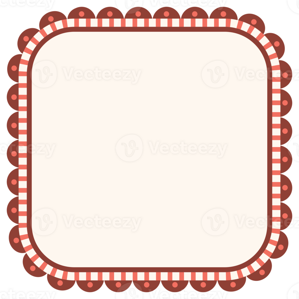 Abstract geometric elements decoration on square frame isolated graphic illustration. png