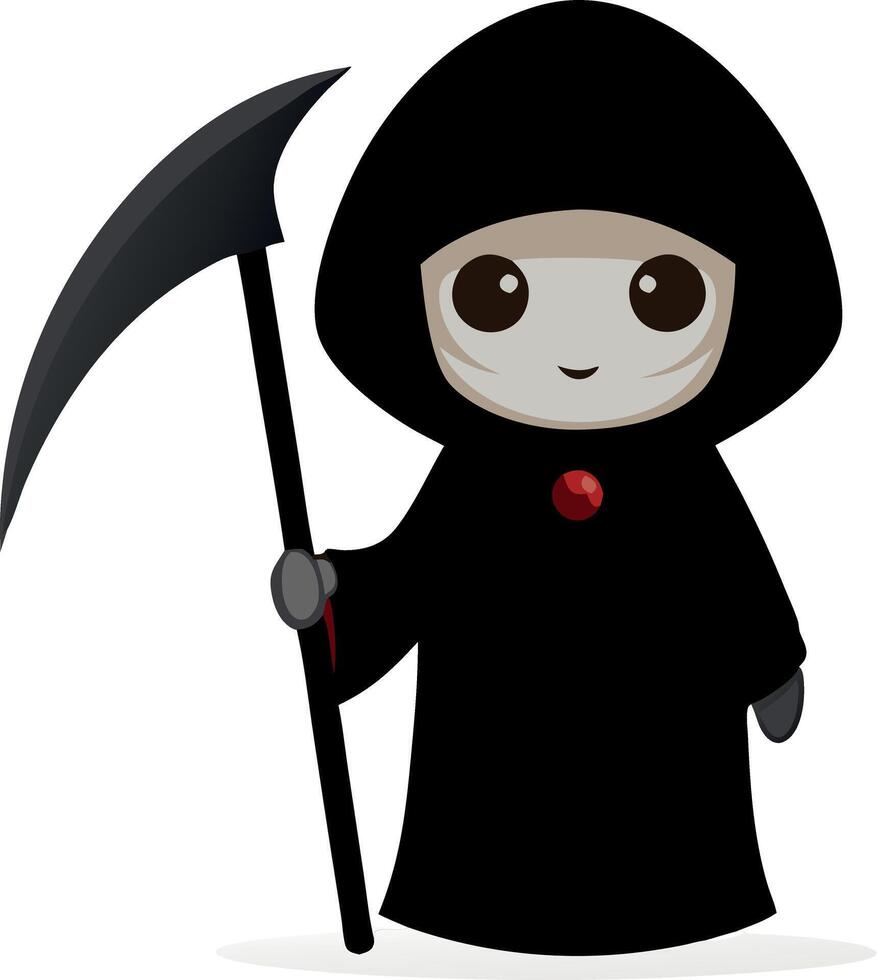 Kid dressed as the Grim Reaper with a scythe vector