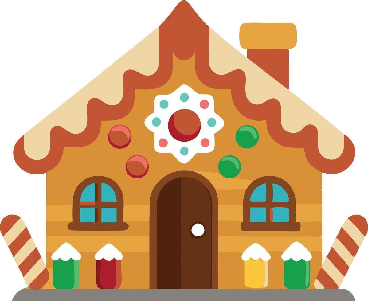 Decorated gingerbread house vector