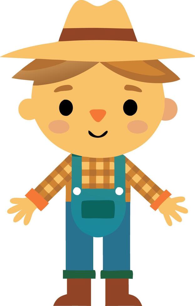 Boy dressed as a scarecrow for Halloween vector