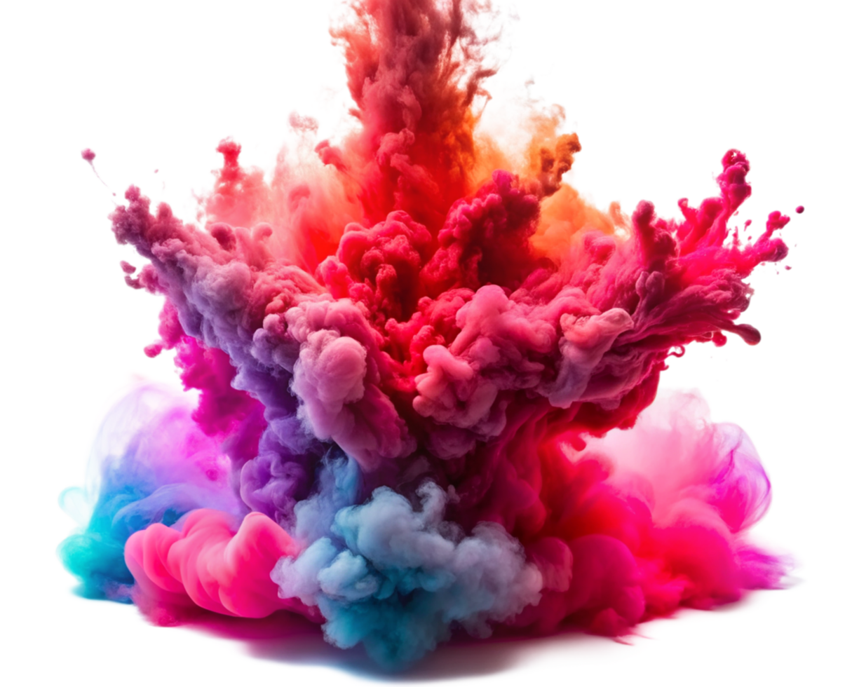 Raibow smoke fog with isolated background for your design png