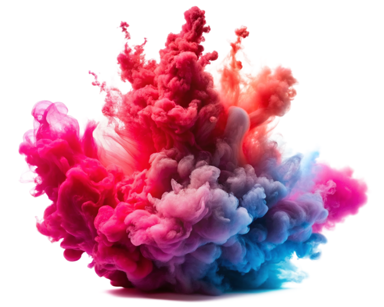 Raibow smoke fog with isolated background for your design png