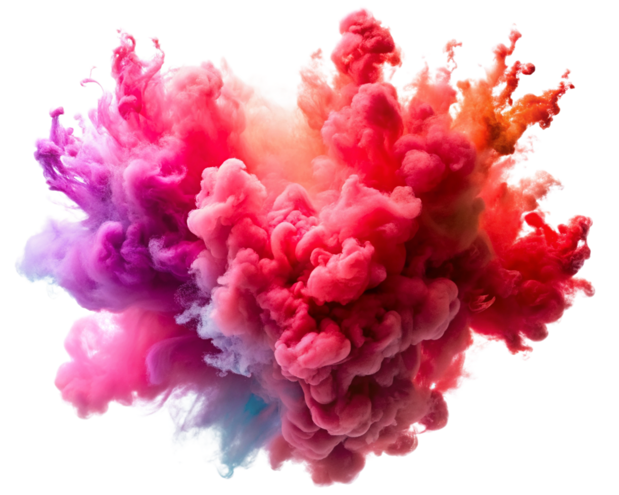 Raibow smoke fog with isolated background for your design png