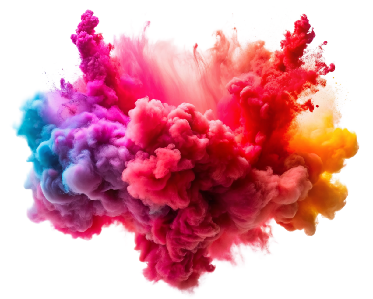 Raibow smoke fog with isolated background for your design png