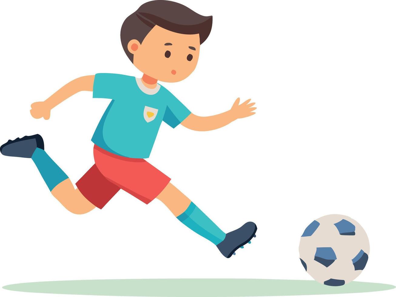 Illustration of a young boy playing soccer. Youthful energy, ambition, and activity. Perfect image for sports-related content and children's physical activities. vector