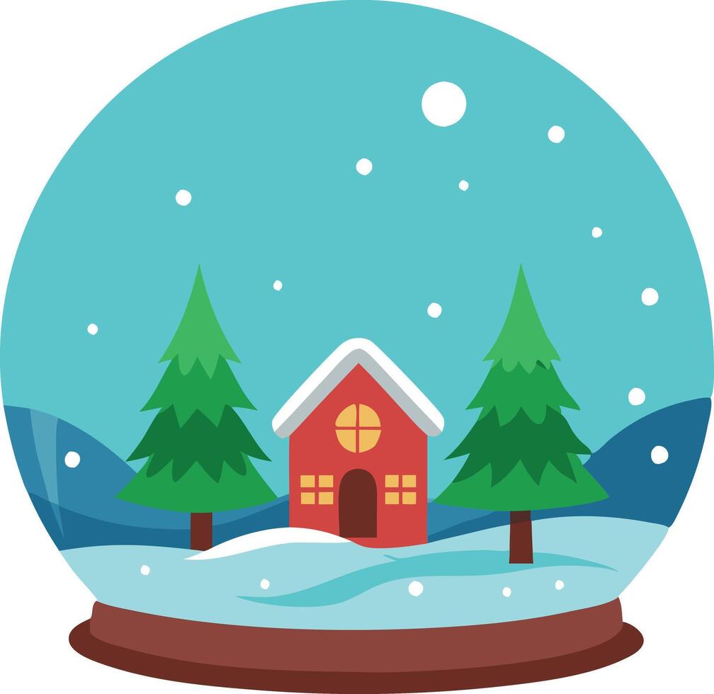 Snow globe with winter scene vector