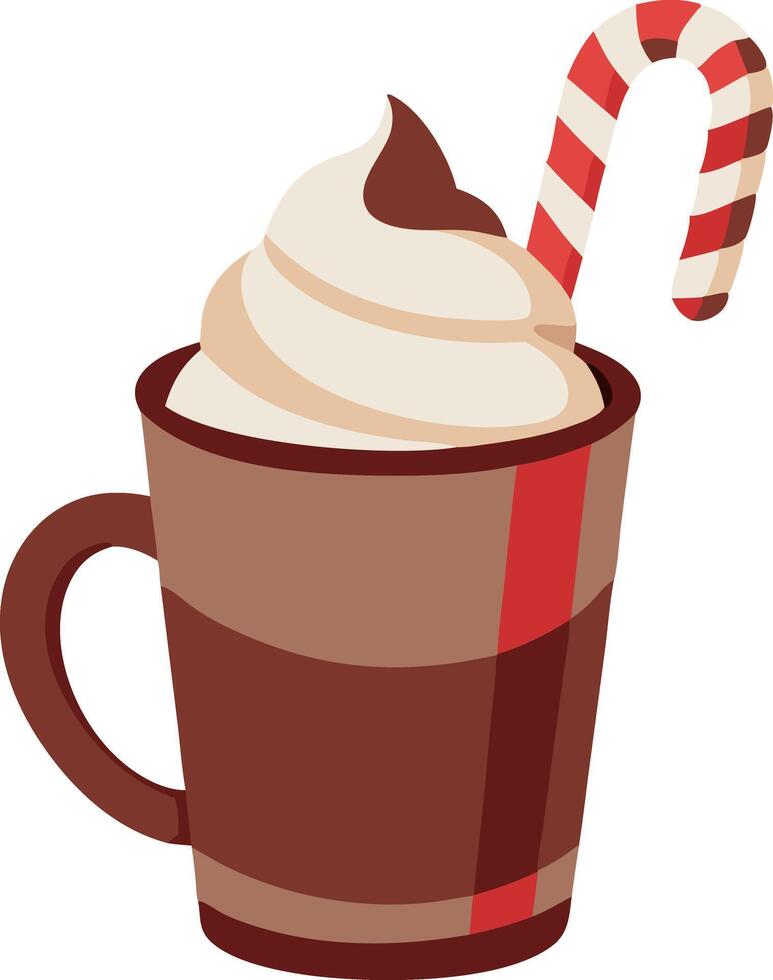Hot chocolate with whipped cream vector