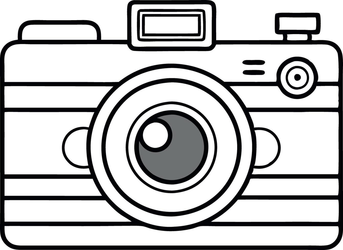 Simple black and white camera illustration with vintage design vector