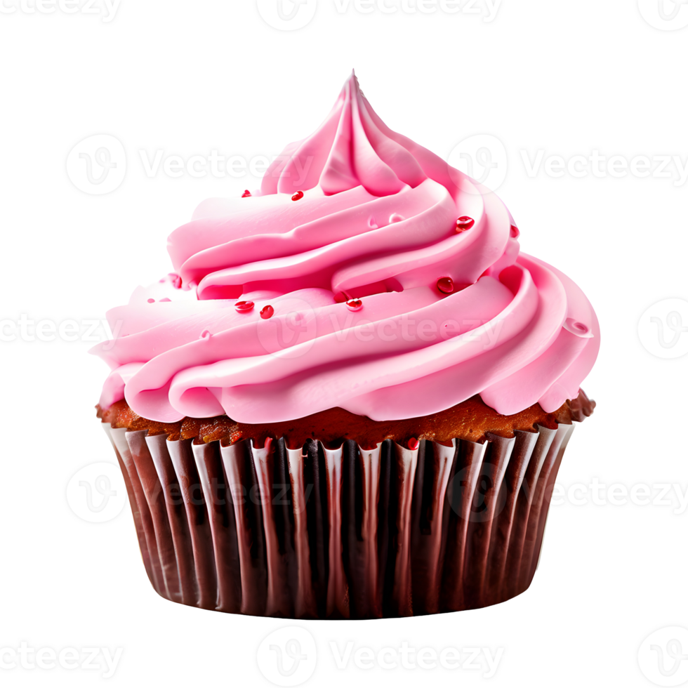 Cupcake with Pink Icing Isolated on Transparent Background 48233731 PNG
