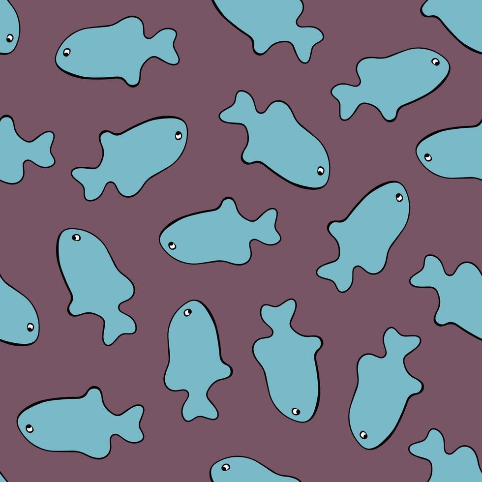 Illustration of pattern with fishes. vector